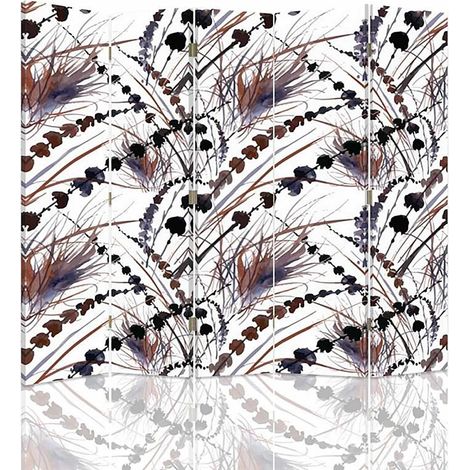 Paravent 8 Abstraction Artistique 5 Volets Design Unique - 180 x 180 cm - 1 face déco, 1 face noir (1/5)