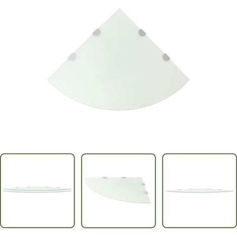 Étagère d'angle - Étagères d'angle 2 pcs et supports chromés Verre Blanc 45x45 cm (1/5)