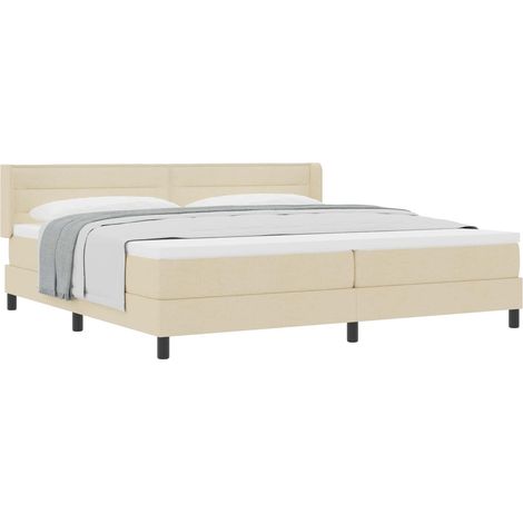 Maison Exclusive - Letto a molle con materasso Crema 200 x 200 cm Tessuto (1/5)