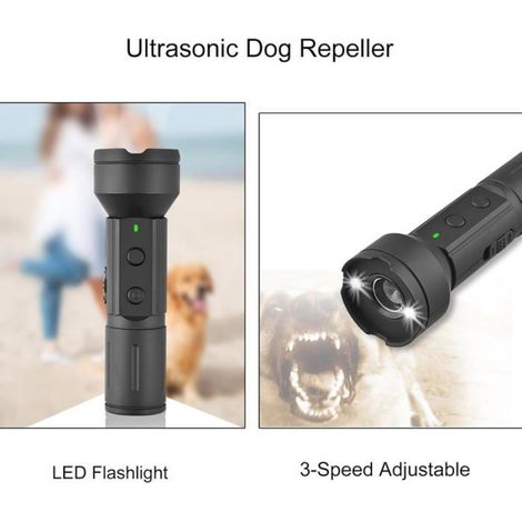 Répulsif À Ultrasons Pour Chien - 3 Fréquences Réglables 25-40 Khz - Lampe De Poche Stroboscopique - Portée 10 M - Pour Chiens Toutes Tailles (1/5)