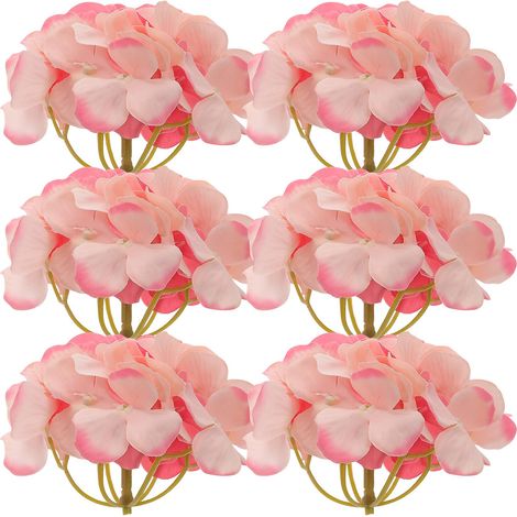 6 fleurs d'hortensia artificielles en soie, têtes de fleurs artificielles-AquaForge (1/3)