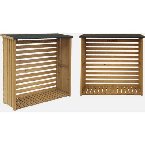 Set 2 portalegna in legno di abete