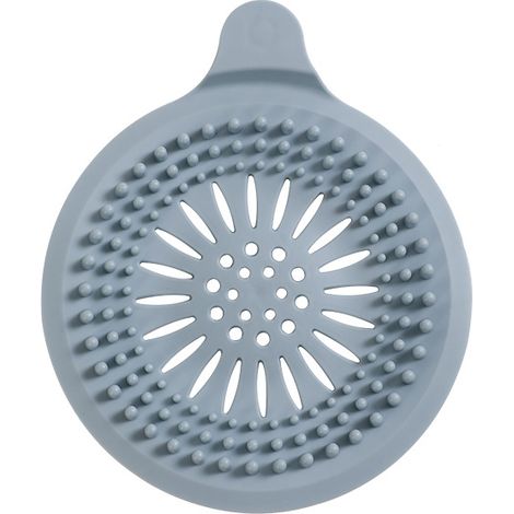 1 Stück Silikon-Haarfänger für die Dusche mit Saugnapf, Abflussschutz für Waschbeckenfilter, universeller Haarfilter für Badezimmer, (blau)