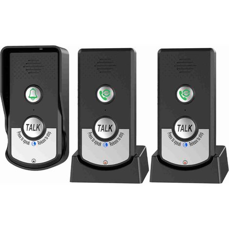 Sonnette sans fil interphone intelligente rechargeable pour la maison en temps réel 3 niveaux de volume 1000 m/3280 pieds électronique longue distance. (1/5)