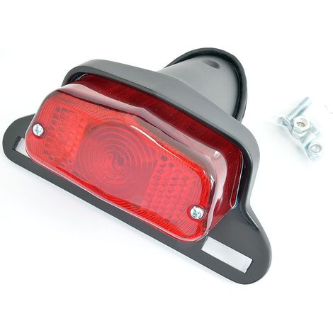 Fanale posteriore EMGO 2025/02 per auto d'epoca con supporto targa, colore nero (design Lucas) (anni 1963 - 1973)