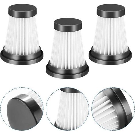 Pack of 3 HEPA filters for MOOSOO K12, K12 Pro, K13 Cordless Vacuum Cleaners, for Genius Invictus One 1.0 X7, 2.0 Vacuum Cleaner Replacement Parts, Household Cleaning Filters