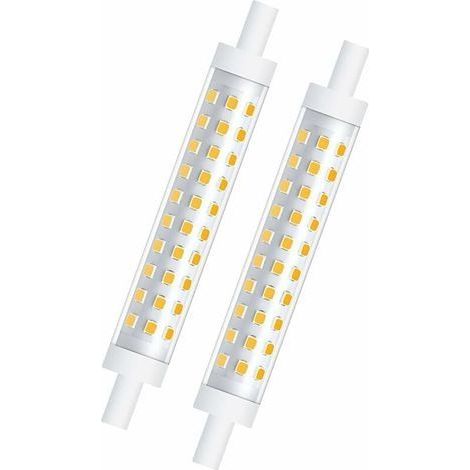 2-PCS 10W R7s 118mm Ampoule LED Dimmable Blanc Chaud 3000K 100W Halogène équivalent Linéaire Double Culot Réflecteur Floodlight pour jardin, public, couloir, lampadaires, projecteurs [Classe énergétiq (1/4)