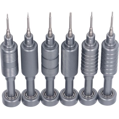 Set mit 6 magnetischen Präzisionsschraubendrehern, Demontage- und Wartungsset, professionelles Handwerkzeug, Ersatzbits (1/5)