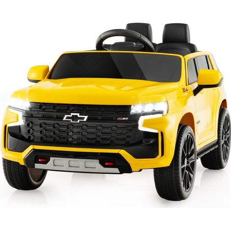 Kinder chevrolet elektroauto mit 24g fernsteuerung amp federung amp lichtern amp musik kinderauto gelb