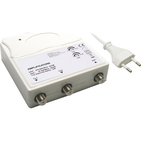 AMPLIFICATORE PER ANTENNE TV DA INTERNO - 1 IN/ 2 OUT