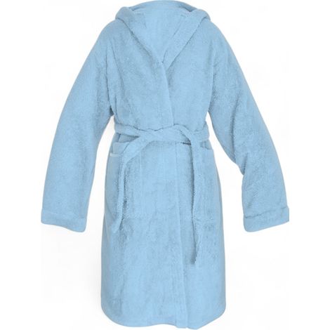 Accappatoio Azzurro Hi Tech in Spugna di Cotone per Bambino con Cappuccio, 400 gr/mq, Tex Family, Made in Italy 6 ANNI