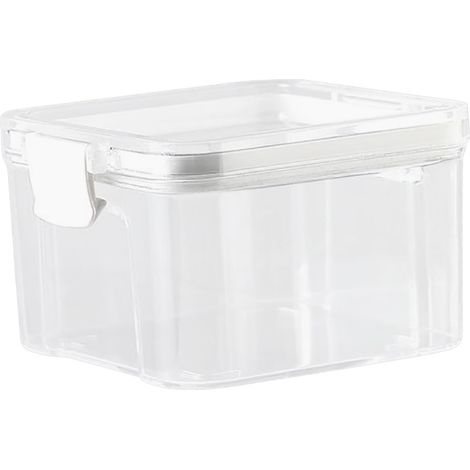 Mini récipient carré de stockage des aliments en plastique, pot Transparent de conservation des fruits secs avec couvercle hermétique. (1/5)
