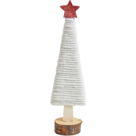 Mini décoration blanche pour sapin de Noël, en fibre de polyester, 8 cm de long x 8 cm de large x 25 cm de haut. (1/5)