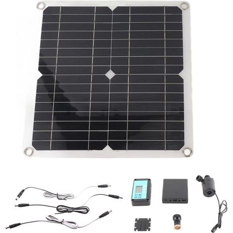 50-W-Solarwasserpumpen-Set mit 22-W-Panel, Batteriekasten und 12-V-Gleichstrom-Zeitschaltuhr (1/5)