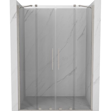 Mexen Velar Duo porta doccia scorrevole 140 cm, trasparente, nichel spazzolato - 871-140-000-02-97 (1/5)