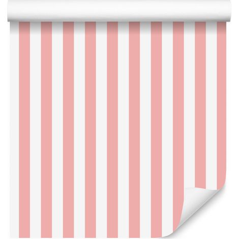 Papier peint à rayures corail, détails raffinés pour salon et chambre 50x1000 cm (1/5)