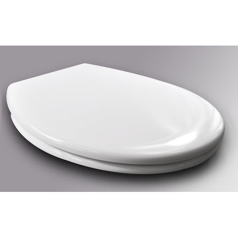 Abattant WC siège de toilette en plastique blanc avec abaissement automatique et fixation rapide