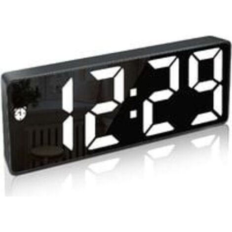 Réveil Numérique,Grand écran LED,Horloge de Surface Miroir avec Fonction Snooze et Connexion de Charge USB Réglable en Luminosité Réveil pour Chambre,Bureaux (1/4)