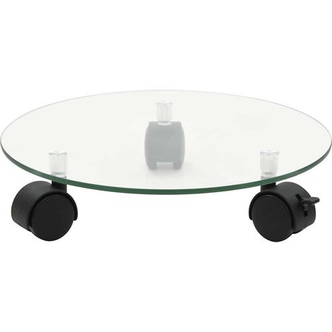 Maison Exclusive - Vozíky na rostliny 4 ks 28 cm tvrzené sklo kulaté (1/4)