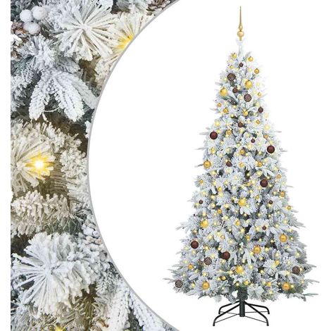 Albero di Natale Artificiale con Rami Pieghevoli Bianco 240 cm vidaXL (1/5)