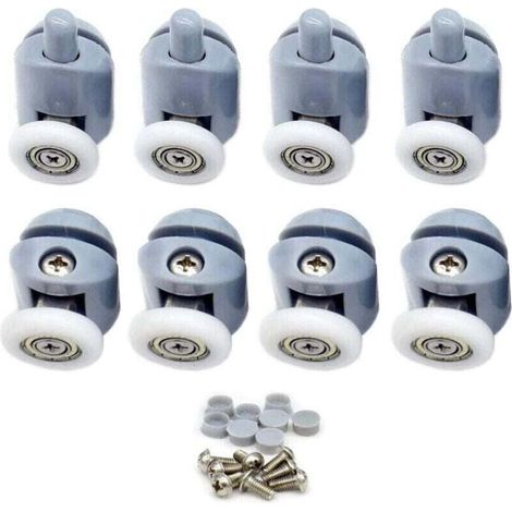 Sliding Door Roller, 23mm Shower Sliding Door Roller, Shower Door Rollers, Shower Enclosure Rollers for Bathroom, 8 Pieces (4 Top and 4 Bottom)