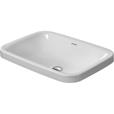 Lavabo à encastrer DURAVIT DURASTYLE sans trop plein plage de robinettrie 600x430mm sans trou de robinetterie blanc