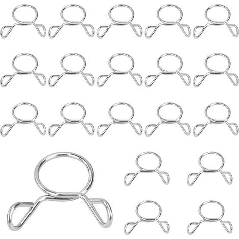 mm double wire spring hose clamp, spring clamp made of 304 stainless steel, fuel hose clamp for car and motorcycle, 50 pieces (1/5)
