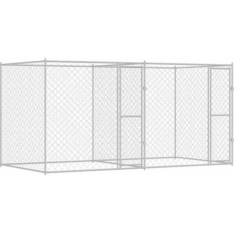 Cage pour chien Argenté 400 x 200 x 200 cm Acier galvanisé (1/5)