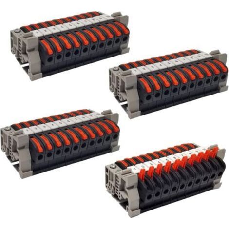 Guide di collegamento rapido da 40 pezzi, morsettiere elettriche, guida di collegamento per fili rigidi e flessibili, per morsettiera compatta da 0,08-4 mm² (4)