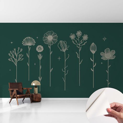 Fotomurale adesivo stickers - murali decorativo - soggiorno moderno - effetto realistico - Fiori delicati 416x254 cm (1/5)