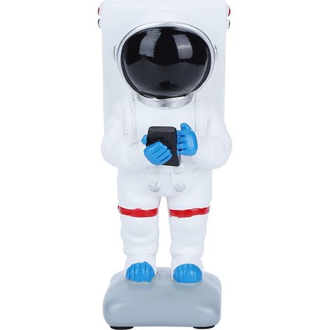 Figurine Astronaute en Résine Support Téléphone Miniature Décor Bureau Maison Artisanal Blanc (1/5)