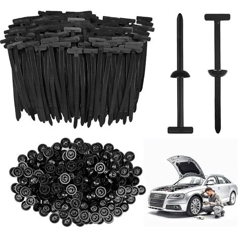 Lot de 200 collier de serrage plastique,Réutilisable serre-câbles universels Boucle Résistants aux UV - Auto-bloquants - Pour réparation de voiture et (1/5)
