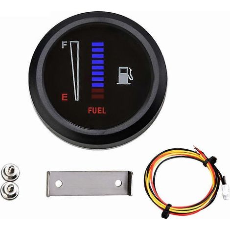 Ultradünne 12-V-Kraftstoffstandanzeige (52 mm/2 Zoll) für Auto und Motorrad, schwarz (1/5)