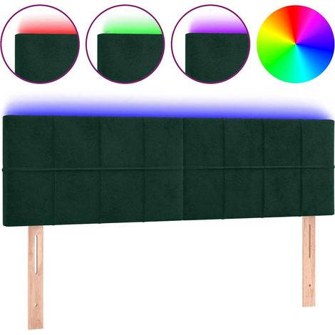 Maison Exclusive - Testiera a LED Verde Scuro 144x5x78/88 cm in Velluto (1/5)