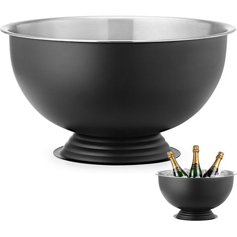 Coppa da punch in acciaio inox per champagne, 13 l, diametro 393x214 mm - nera (1/3)