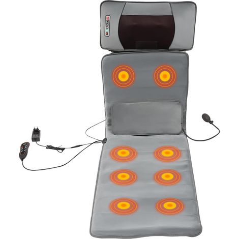 Tapis de massage Shiatsu électrique avec fonction chauffante  Coussin de massage complet du corps pour le dos et le cou  9 modes de massage pour siège de massage du dos pour chaise, canapé et lit