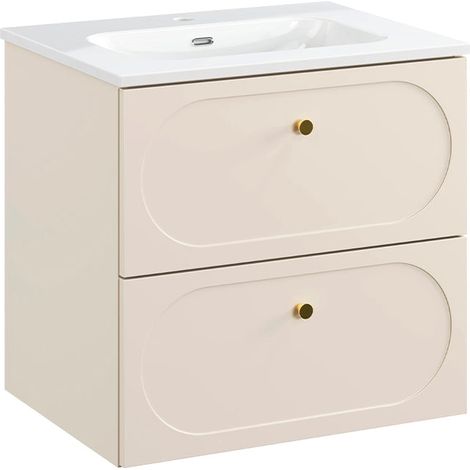 Mobile bagno con lavabo Sanae beige sabbia 60cm (1/5)
