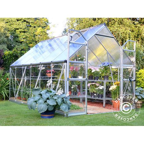 Invernadero Policarbonato Balance 8,9m², Palram/Canopia, 2,44x3,67x2,29m Plateado - Dancover