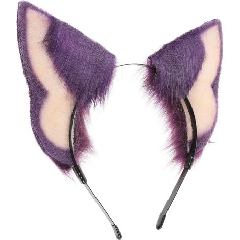 Bandeau Oreilles D’animaux pour Femme Violet, Accessoire pour Cheveux de Fille Souple et Léger, Serrage-tête Cosplay Fête Halloween Déguisement, Bandeau Amusant et Confortable (1/5)