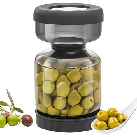 Tarro de conservas con tapa de malla，tarro de 960 ml (34 onzas) para aceitunas y pepinillos，apto para jalapeños y pepinillos (1/5)