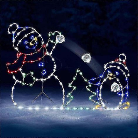 Guirlande lumineuse LED bonhomme de neige, décorations de Noël extérieures, guirlandes lumineuses américaines, figurines de bonhomme de neige (1/3)