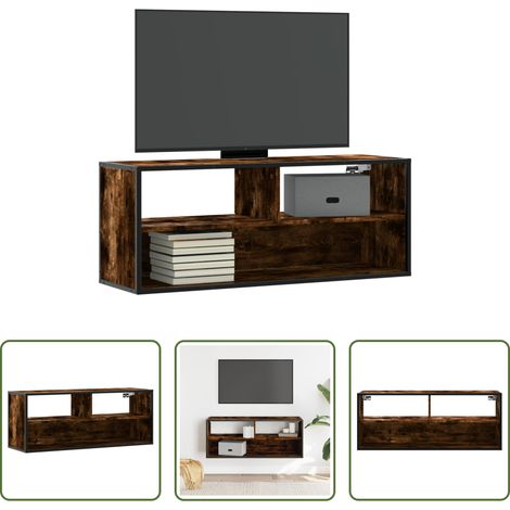 vidaXL Holzwerkstoff - TV-Schrank Räuchereiche 100x31x39,5 cm Holzwerkstoff und Metall (1/5)