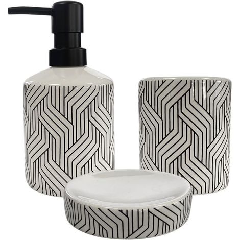 Set salle de bain graphique 3 pièces céramique