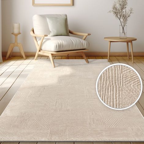 Paco Home Alfombra de sala, con motivo geométrico abstracto moderno, efecto 3D 200x280 cm