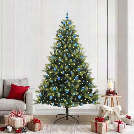 Künstlicher Klapp-Weihnachtsbaum mit 300 LEDs Grün 210 cm