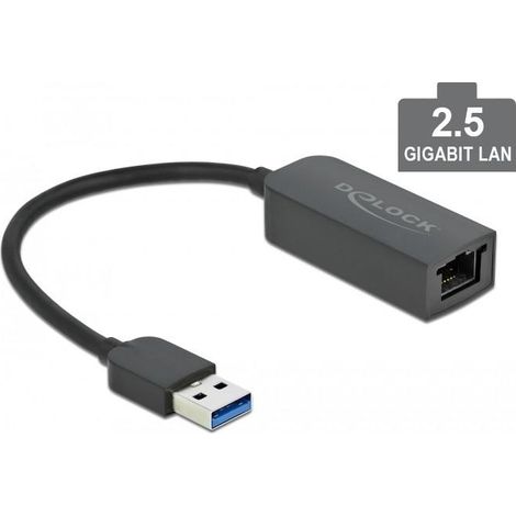 delock 66646 Adaptateur USB réseau noir 2.5 Gbps