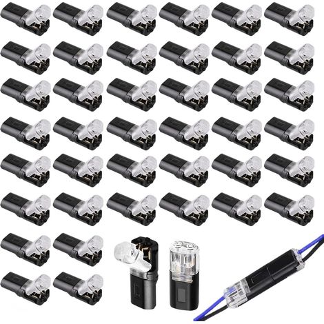 40 Pcs Car Connector 2 Pin Waterproof Connector Convenient Quick Connector 2 Pin Cable Connector Plug Cable Connector (1/5)
