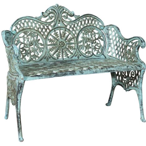 Biscottini – Banc de jardin en fonte 110x55x90 cm – 2 places – Finition antique artisanale – Pour espaces extérieurs et intérieurs