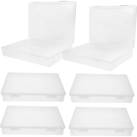 6pièces Boîtes de Rangement Transparentes Plastique Empilables pour Bijoux et Loisirs Créatifs avec Couvercle (1/5)