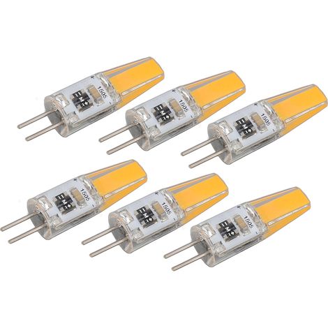 Lot de 6 ampoules LED G4 dimmables 2W 180lm pour lampes de table, appliques murales et lustres (120V). (1/5)
